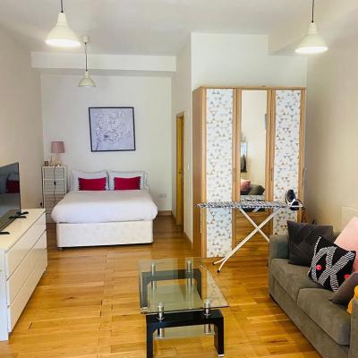 Tidy Bedroom With Living Room